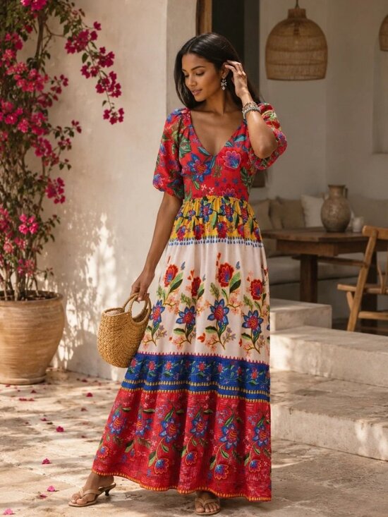 Johnny Was Dresses & Skirts - Johnny Was Bohemian Aris Mixed Floral Cutout Back Maxi Dress Medium